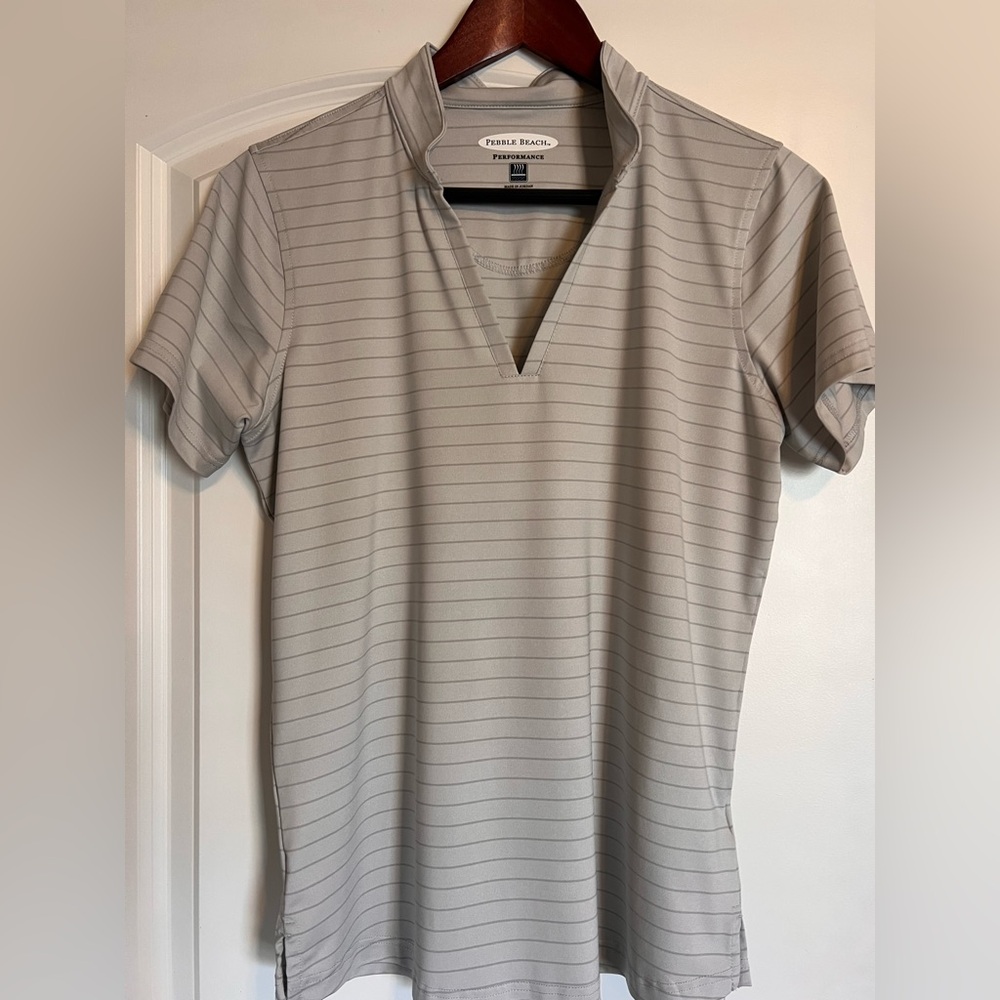 ⛳️ Pebble Beach Women’s Grey Short Sleeved GOLF Polo Shirt